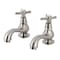 Kingston Brass KS1108BEX Basin Tap Faucet W/ Cross Handle, Brushed Nickel KS1108BEX - alternate 1